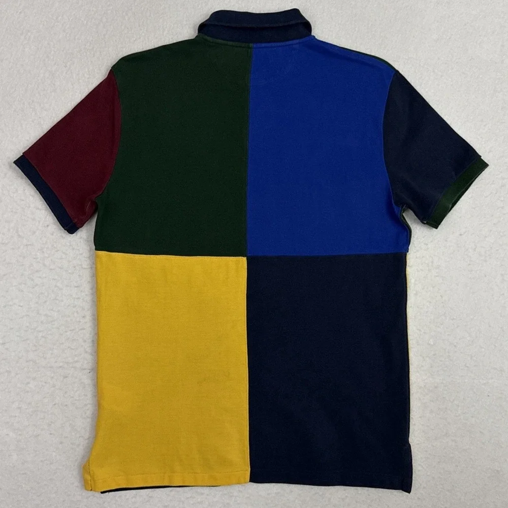 Polo Ralph Lauren Polo Shirt Men's M Multicolor Big Pony Crest Custom Slim Fit